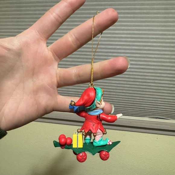 Vintage Christmas Traditions Collectable Skateboarding Elf Hanging Ornament - Picture 4 of 7